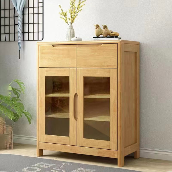 Solid Wood Buffet Sideboard Cabinet/ Particleboard Frame
