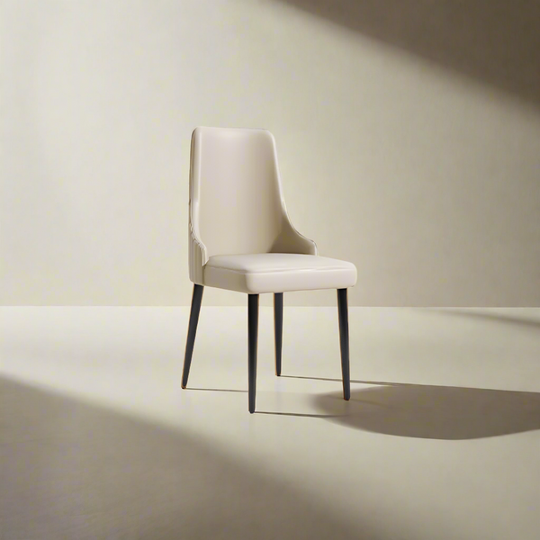 Cosmie PU Leather Dining Chair/Contemporary/Steel Legs/Black Legs