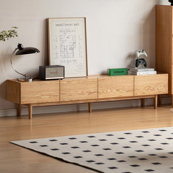 Mainn FAS-Graded American Oak TV Cabinet with Drawers and Cable Management/200cm