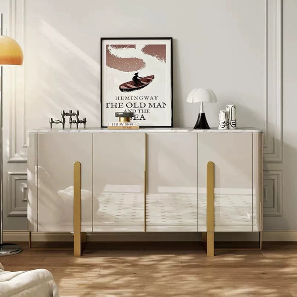 Styx Buffet Table Sideboard/Hallway Cabinet/Ceramic Top/Steel Legs