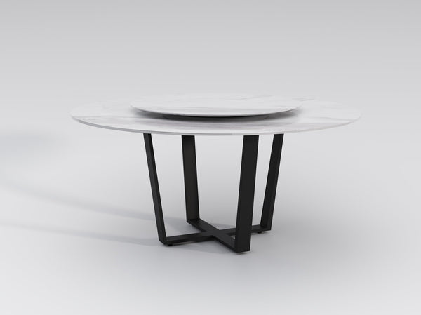 Latern Round Marble Tabletop Dining Table/ Lazy Susan/Steel legs/Modern