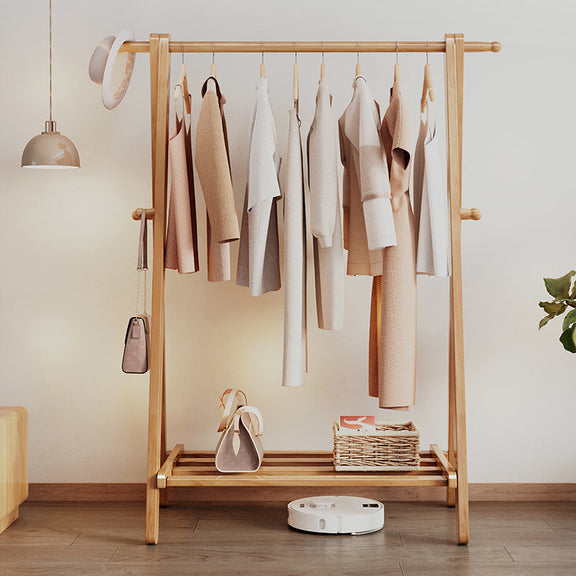 Oak Solidwood Clothing Racks Hanger/Stylish Entryway Coat Rack with Sh ...