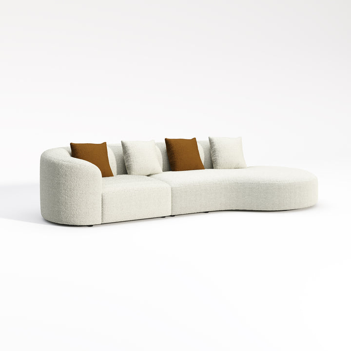 Skye Curved Fabric Upholstery Four Seater Sofa/Contemporary/Designer ...