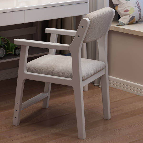 Sinoa Solid Timber Study Chair/Dining Chair /Rubberwood/Cotton and Linen/White