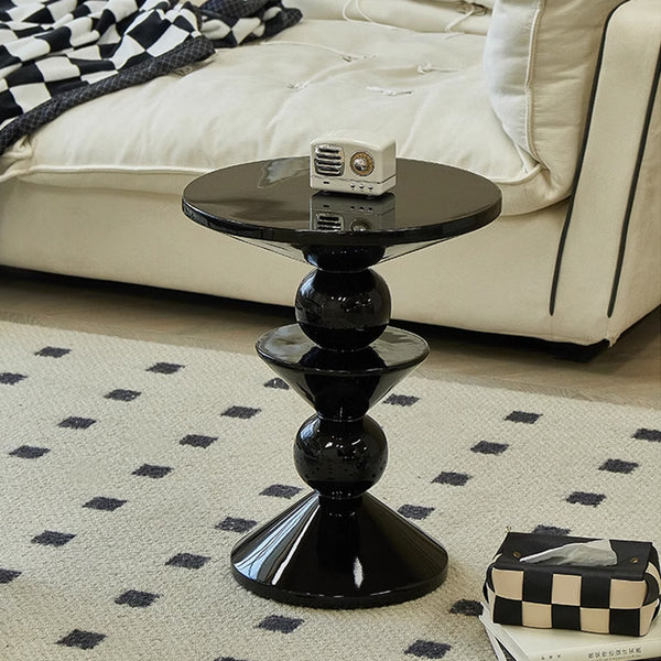 Black Round End Table/Side Table/Sofa Table