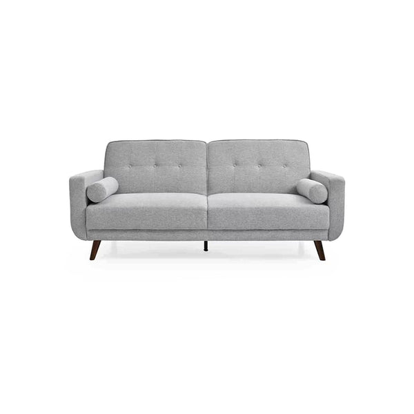 EVELYN Three Seater Sofa Bed/Polyester upholstery/Rubberwood legs/Grey
