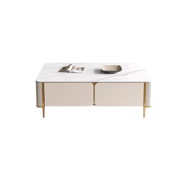 Zoe Modern Cultured Marble Top Minimalistic/ Coffee Table/Tea Table