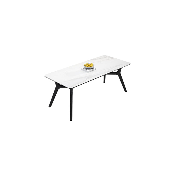 Gepoll Rectangular Ceramic Top Dining Table/Solid Timber Frame/Black Color Legs