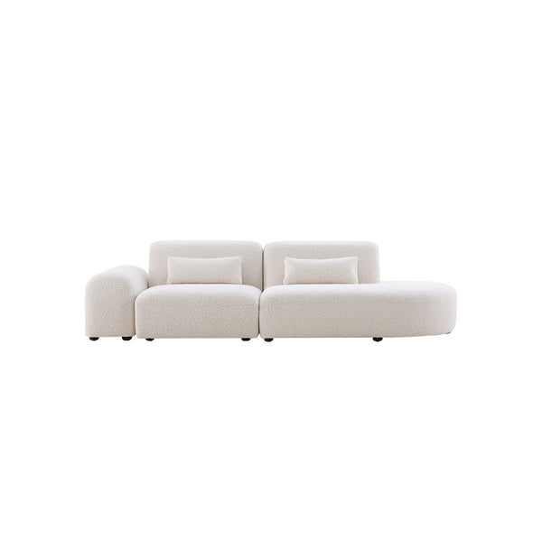 Pretty Modular Pure White Bouclé Upholstery Sofa/ 270cm