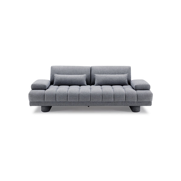 Cate Adjustable Back Upholstery Sofa with Two Pillows/Grey/214cm/238cm