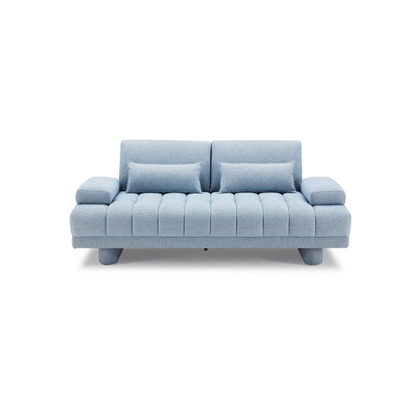 Cate Adjustable Back Upholstery Sofa with Two Pillows/Blue/214cm/238cm