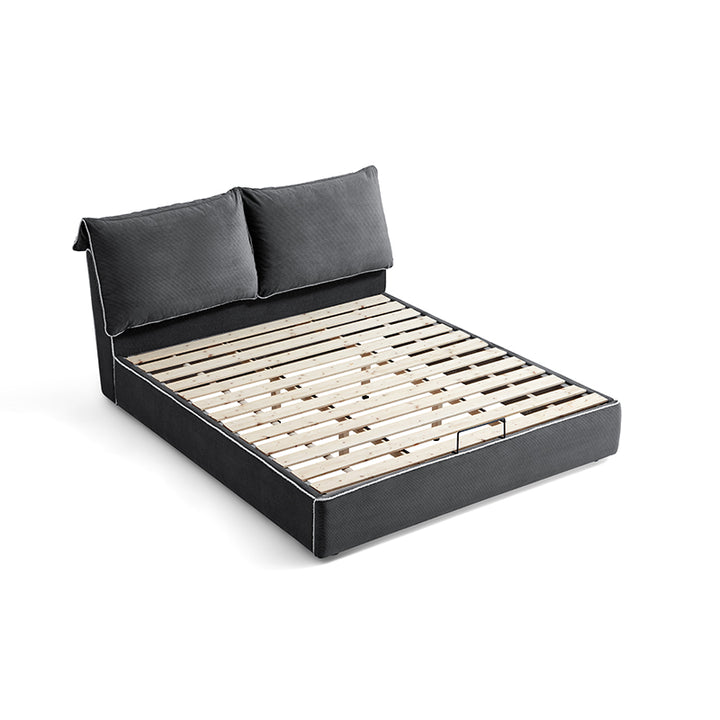 Hendrix King Size Corduroy Fabric Bed Frame For Bedroom Dark Grey Colo ...
