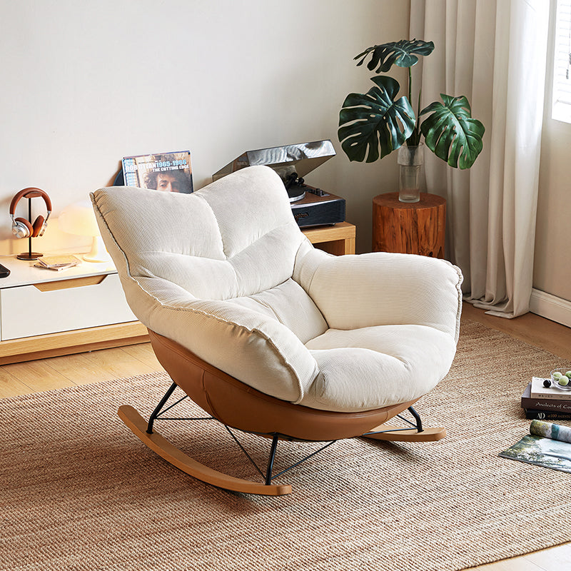 Ryan Single Rocking Chair/Lazy Sofa Corduroy Fabric Multiple Color ...
