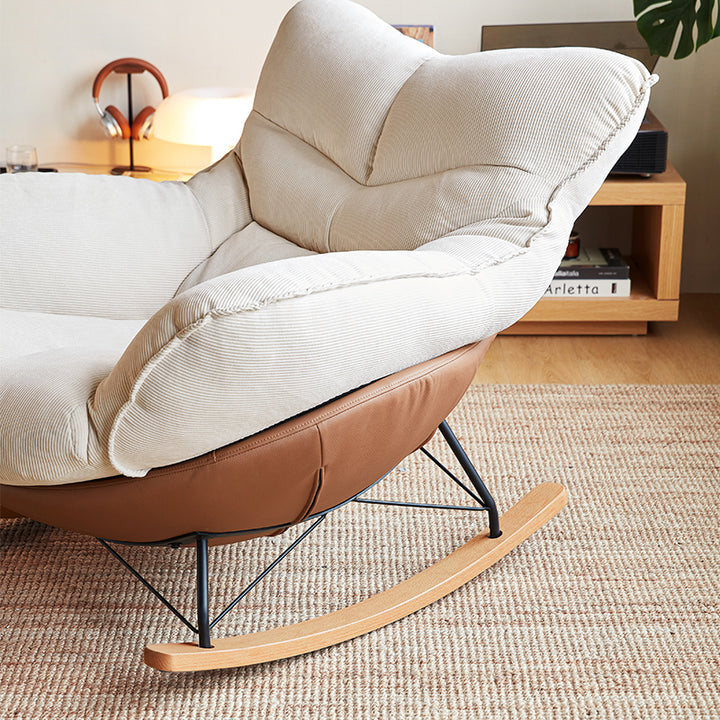 Ryan Single Rocking Chair/Lazy Sofa Corduroy Fabric Multiple Color ...