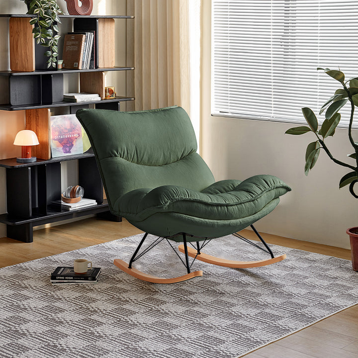 Quentin Velvet Fabric Single Rocking Chair/Lazy Sofa Multiple Color ...