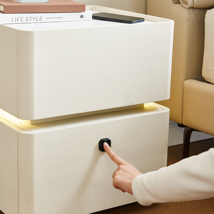Patrick Side Table Bedside Table Storage Cabinet with Fingerprint Lock ...