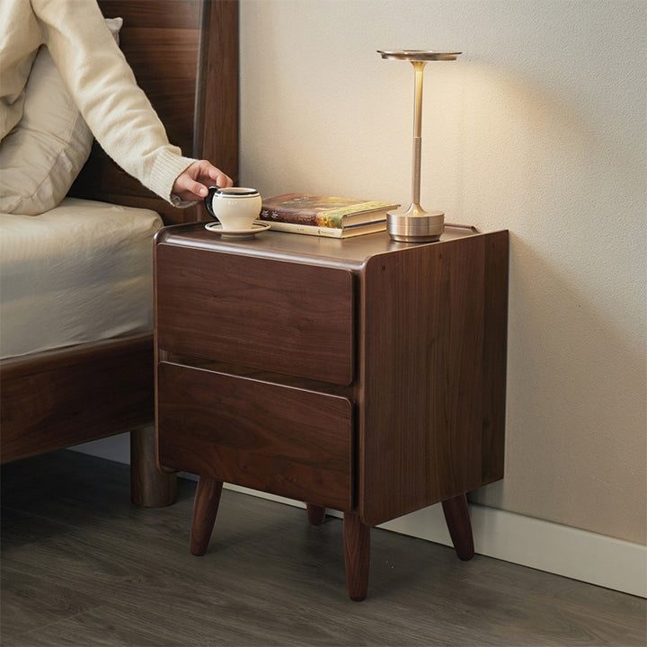 Remington 42cm FAS-Graded Solid Black Walnut Wood Side Table/Bedside T ...