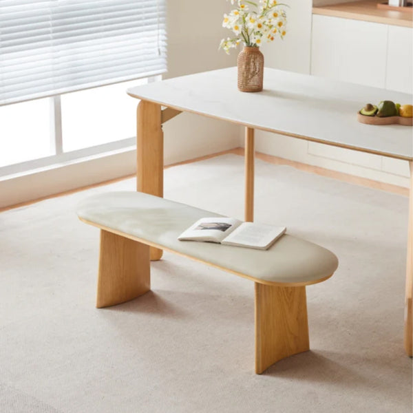 Selby Natural Wood Frame Multi-Purpose Bench with Soft Cushioned Seat