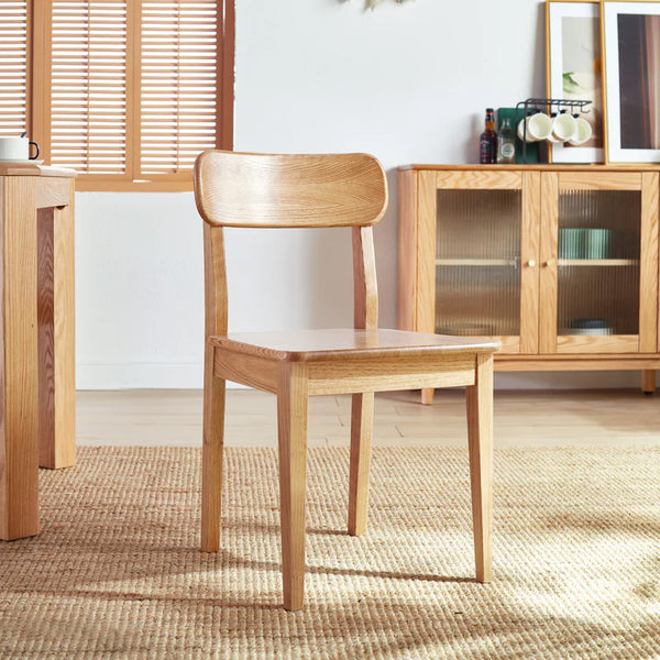 Lafond Nordic Style Solid Timber Dining Chair with Subtle Curved Backrest
