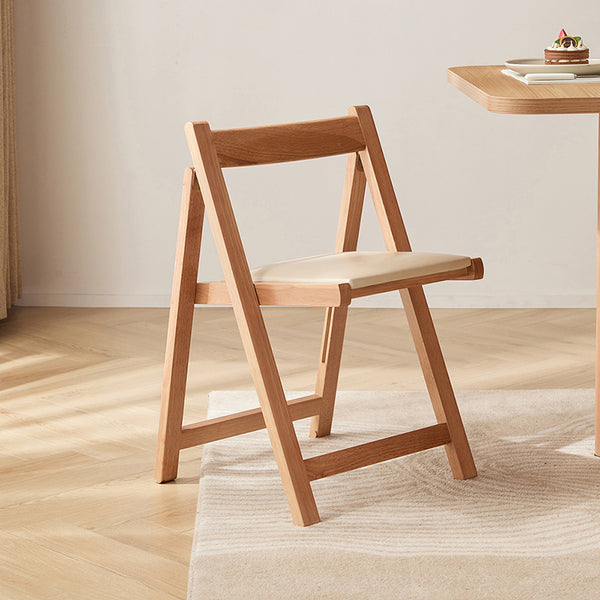 Emma Rubberwood Foldable Dining Chair with Upholstered Seat Cushion