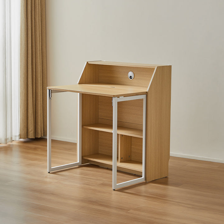 Magnus 83cm Iron Leg Folding Study Desk/Computer Table With Storage ...