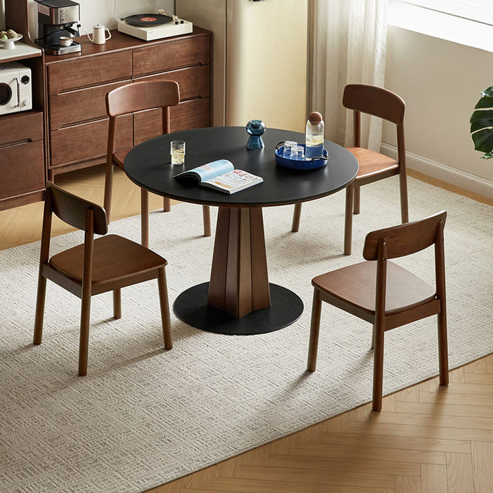 Imelda 110cm Rubberwood Round Dining Table Set With Chair/Ceramic For ...