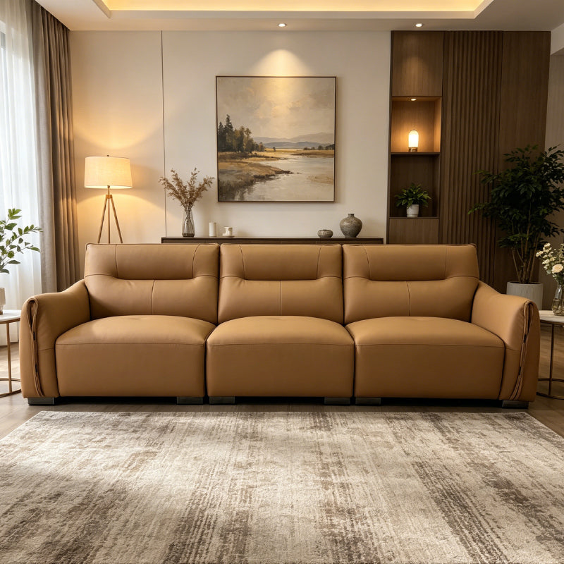 Romney 290cm Eco Leather Multiple People Sofa Solid Wood Frame High Re ...