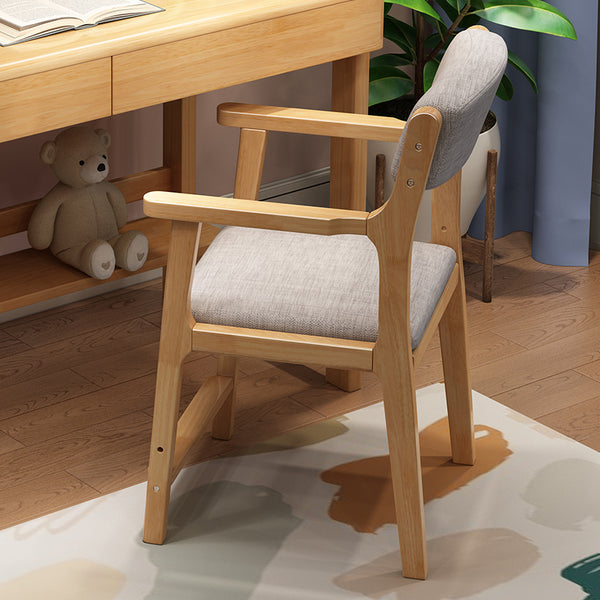 Sinoa Solid Timber Study Chair/Dining Chair/Rubberwood/Cotton and Linen