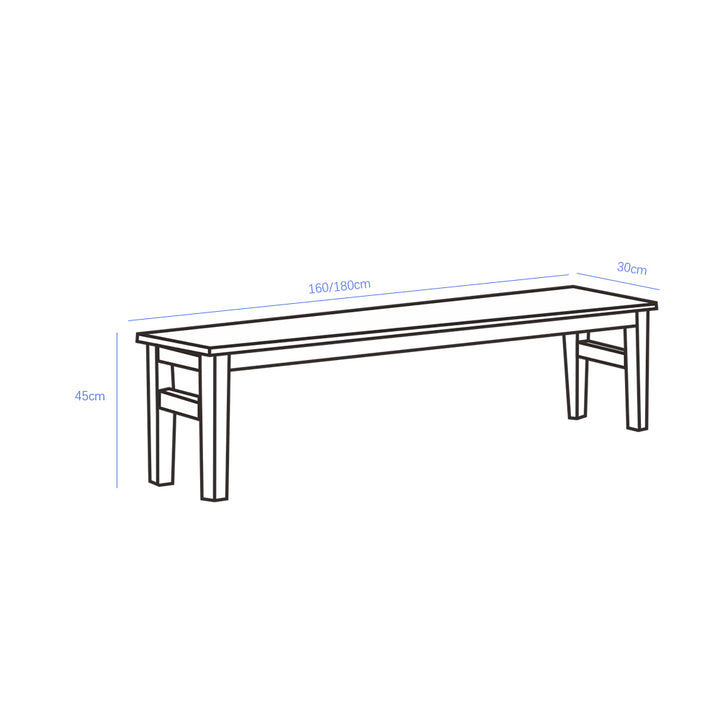 Nangle Minimalist Solid Wood Entryway Bench/Dining Bench 160cm/180cm ...