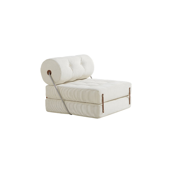 Space Wizard White Corduroy Single Sofa Bed/Folding Sofa