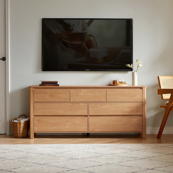 Burgis Nordic Style Wood Bedroom Dresser/Tall TV Stand/Cabinet/Bedroom Tallboy/150cm