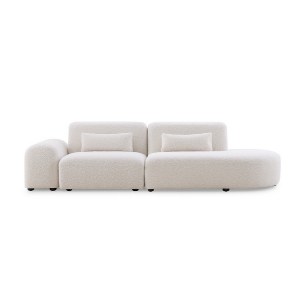 Pretty Modular Pure White Bouclé Upholstery Sofa