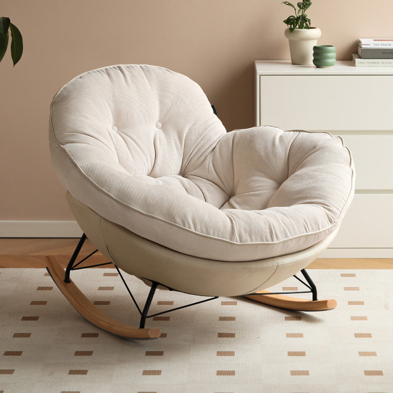 Single Rocking Chair Larry Single Rocking Chair/Lazy Sofa Corduroy Fabric White – Diamonds ...