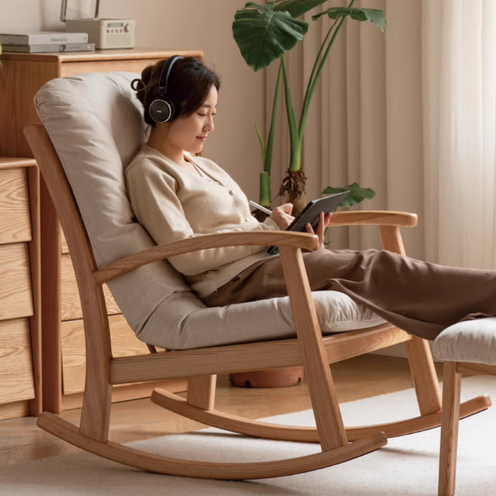 Kathryn Single Rocking Chair/Lazy Sofa With Stool Multiple Color ...
