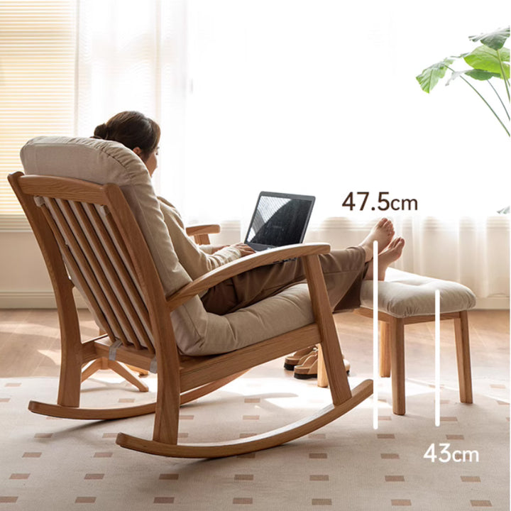Kathryn Single Rocking Chair/Lazy Sofa With Stool Multiple Color ...