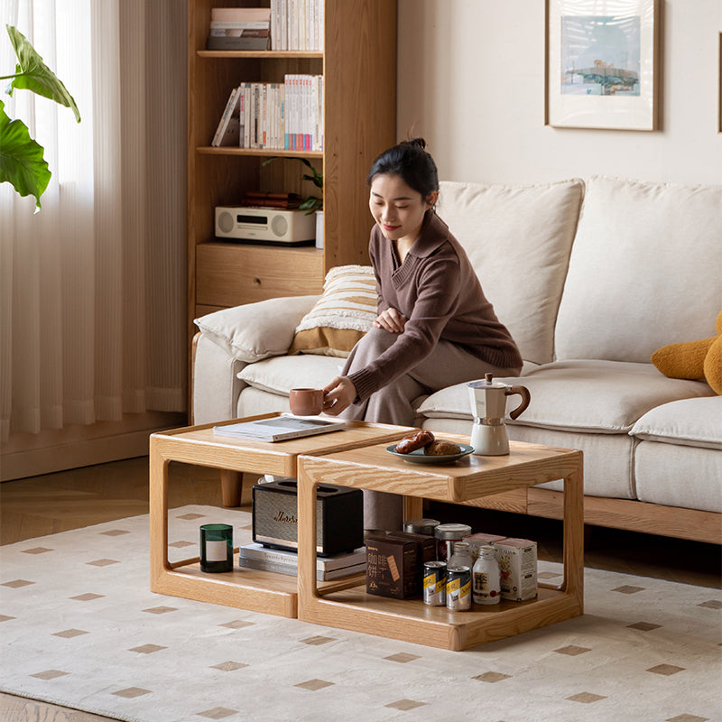 Moduler Tea Table Sarah FAS-Graded Solid Oak Wood Modular Coffee Table – Diamonds Home ...