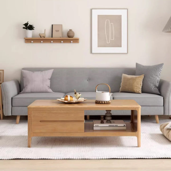 Gretchen FAS Graded Solid American Oak Coffee Table With Drawer