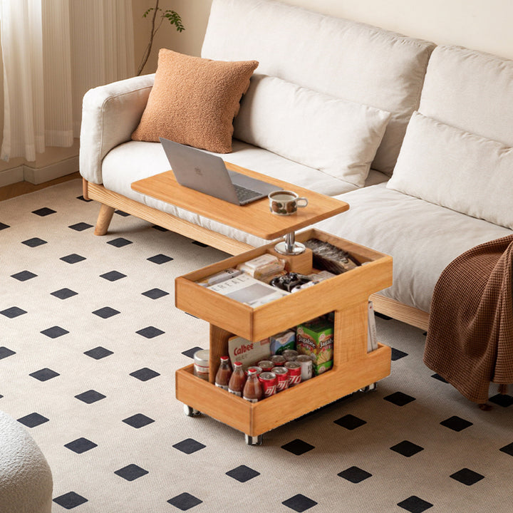 Faskaren Karen FAS-Graded Solid Cherry Wood Adjustable Height Coffee Table / Mo ...