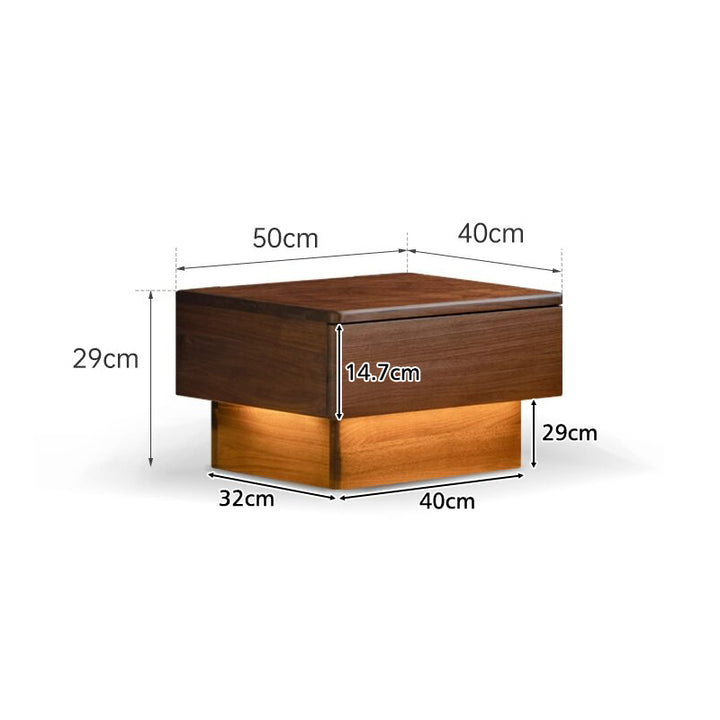 Asher FAS-Graded Solid Black Walnut Wood Side Table/Bedside Table with ...