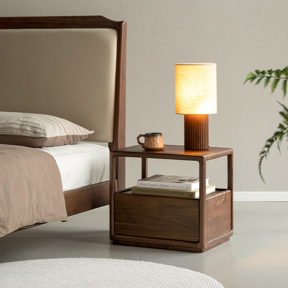 Aria FAS-Graded Solid Black Walnut Wood Side Table/Bedside Table with ...