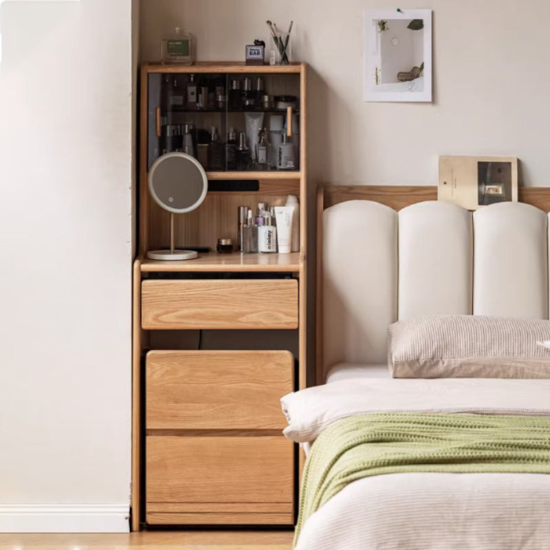 Milton 50cm Rubberwood Dressing Table Bedside Tables 2-in-1 Set With S ...