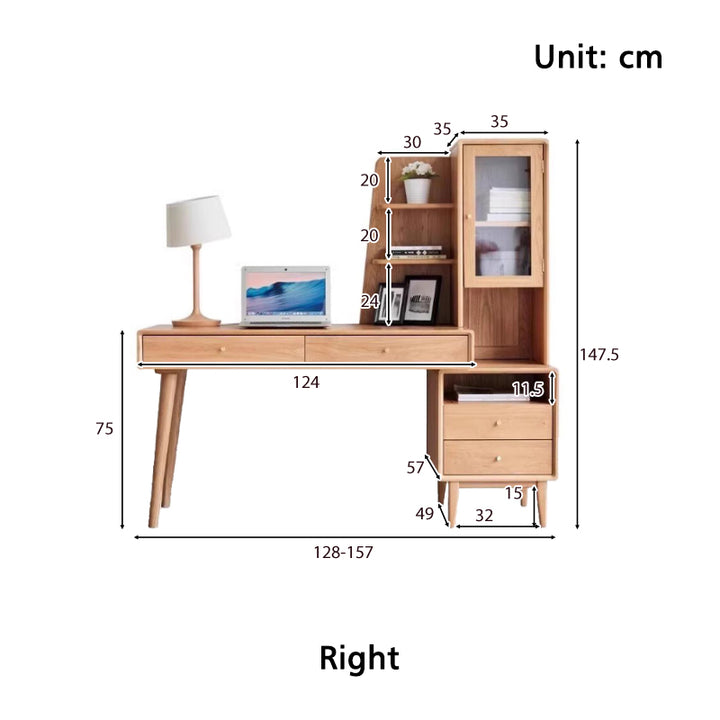 Beatrix Single Adjustable Office Desk/Computer Table With Drawer/Bookc ...