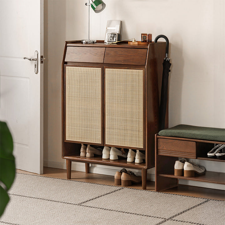 Pascal 82cm/115cm FAS-Graded Solid American Oak Wood Entryway Cabinet ...