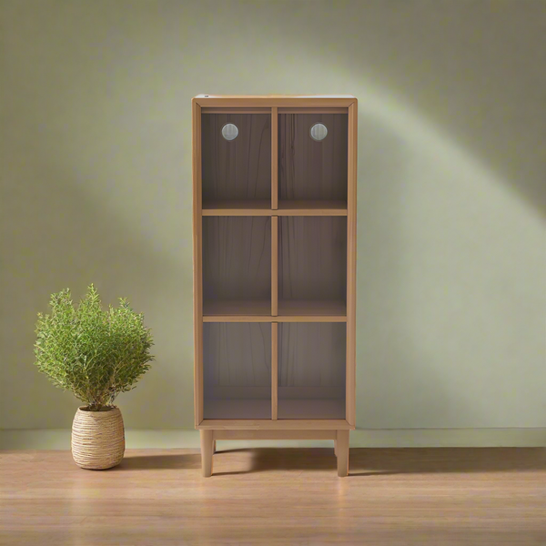Zoey Rubberwood Bookcase Display Shelf/Storage Cabinet
