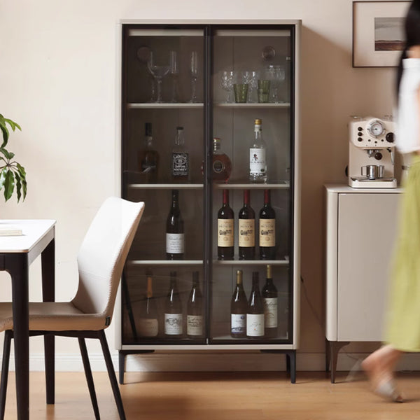 Kyle FAS-Graded Solid Liriodendron Wood Wine Cabinet/Bookcase Display Shelf & Storage