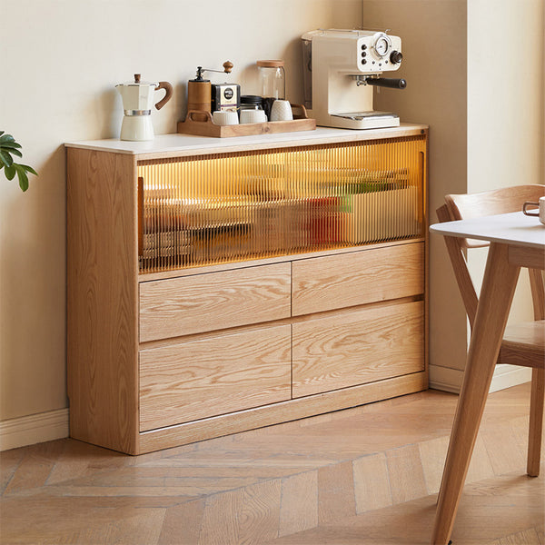 Rebecca FAS-Graded Solid Oak Wood Ultra-thin Dining Cabinet/Storage Cabinet/Sideboard