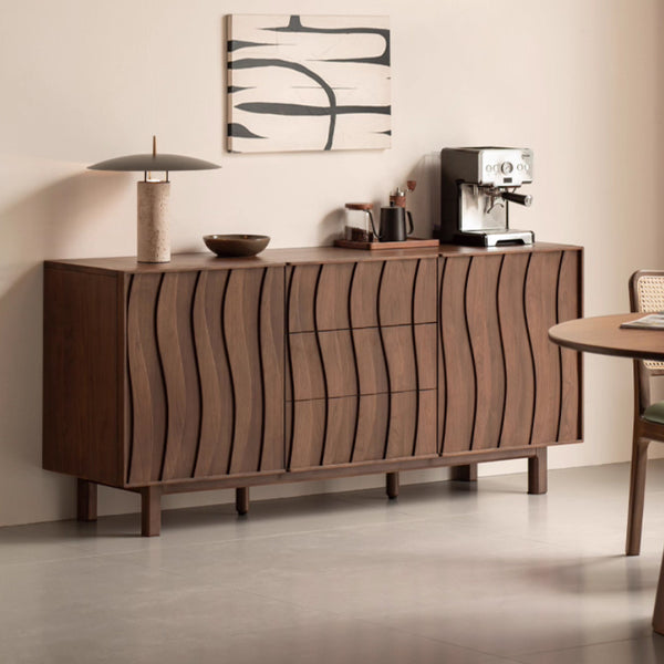 Barrett 1.5m/1.8m FAS-Graded Solid Black Walnut Wood Multi-Drawer Fashionable Dining Cabinet/Storage Cabinet/Sideboard