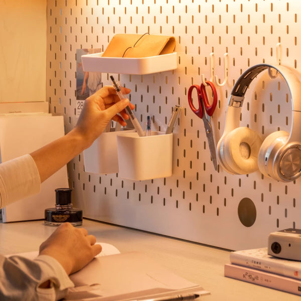 Caleb 7-Piece Pegboard Organizer Set White