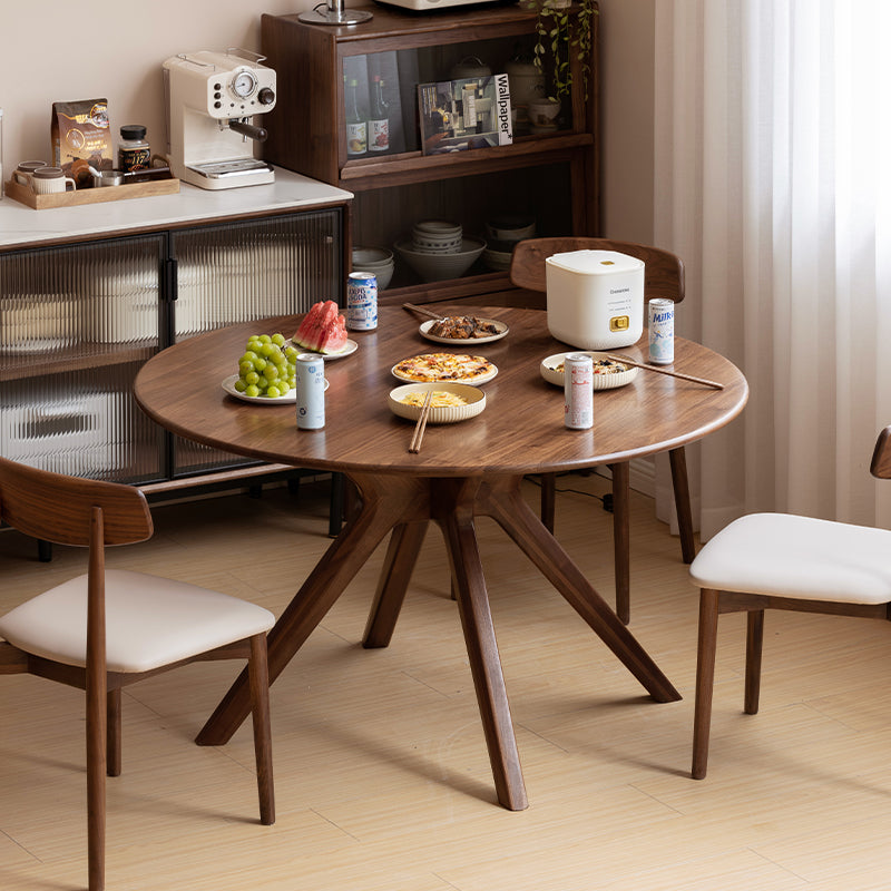 Fallon 110cm/120cm/130cm FAS-Graded Solid Black Walnut Wood Round Dini ...