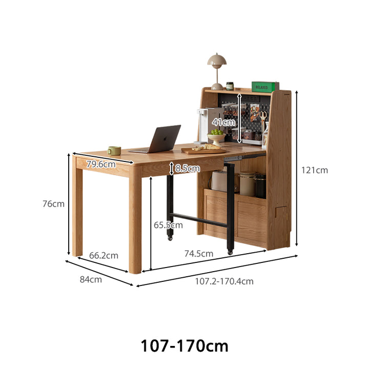 Ophelia FAS-Graded Solid American Oak Wood Extendable Dining Table Set ...